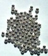 100 3mm Round Bright Silver Plated Beads